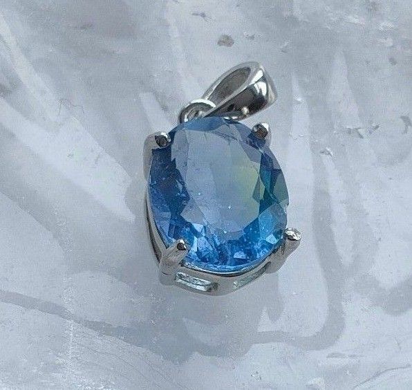 ブルー フローライトペンダントトップ silver925