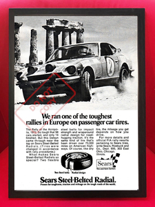  poster *1972 year Datsun 240Zsia-z* tire advertisement * Fairlady /S30/S31/Datsun/ Nissan /Nissan/WRC/ Rally 