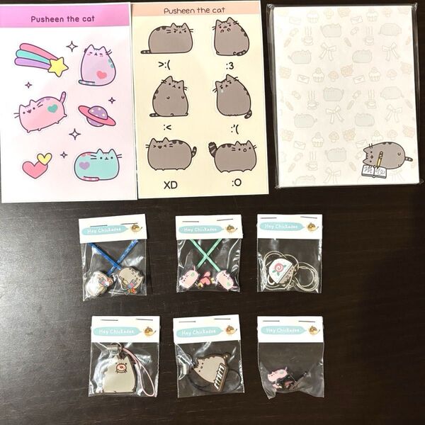 Pusheen the cat プシーンキャットグッズ【ステッカー メモパッド ストラップ ヘアピン ピアス ネックレス】10種