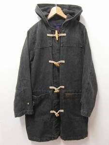  Vintage DENIM&CO black black Denim springs duffle coat L