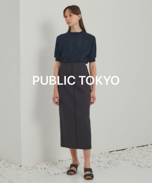 PUBLIC TOKYO ダマスクジャガードペンシルタイトスカート