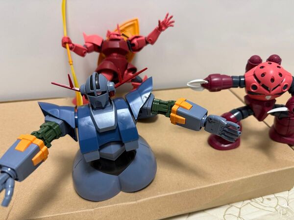 HGUC シャア専用機 3体セット「ジオング+ゲルググ+ズゴッグ」塗装済みジャンク素組ガンプラ ガンダム プラモデル GUNDAM