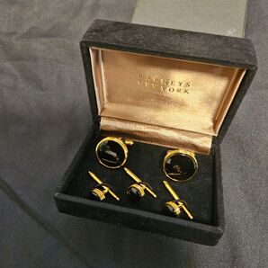 BARNEYS NEW YORK カフス スタッドボタン セット ゴールド メンズカフス カフスボタン
