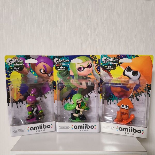 【未開封】amiibo ガールライムグリーン ボーイパープル イカオレンジ