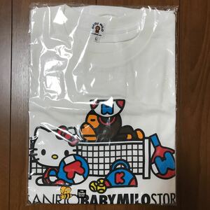 新品 SANRIO BABY MILO STORE 限定 Tシャツ SANRIO×APE キティ× マイロ Tee L ホワイト SANRIO KITTY × BABY MILO TEE APE BAPE Tee L