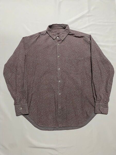 90s 柄シャツ プリントネル ネルシャツ 総柄 古着 アメカジ 長袖シャツ ビンテージ ボタンダウン コットン