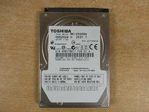 △B/129●東芝 TOSHIBA☆2.5インチHDD(ハードディスク)☆120GB SATA300 5400rpm☆MK1255GSX☆中古品