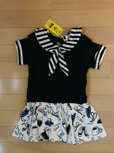  new goods unused Bee black × cosme pattern dress size :90.