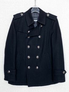 BURBERRY BLACK LABEL metal кнопка шерстяное пальто M Burberry Black Label шланг печать серебряный кнопка melt n жакет черный чёрный 