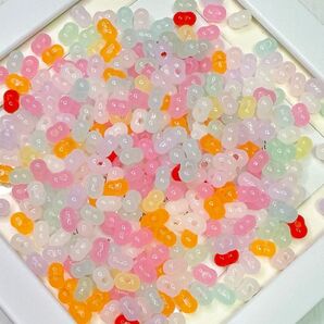 アクリルビーズ 大きいサイズピーナッツビーズ ファルファーレ ゼリーカラー1セット 45g 460円