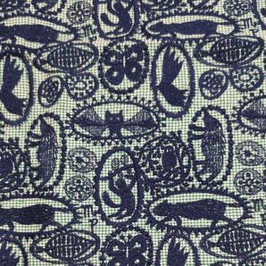 ミナペルホネン 2024Jungle relief グリーン×ネイビー mp 生地幅半分×約50cm ジャングルレリーフ