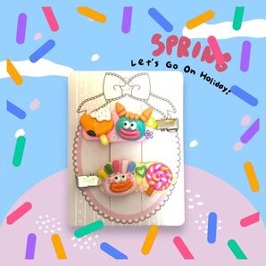 ★ハンドメイド ホイップ ヘアクリップ★