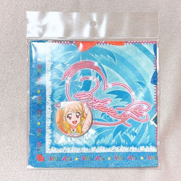 アイカツ 夏樹みくる メモリアルハンカチ 缶バッジ 限定 復刻 ヴィヴィッドキス