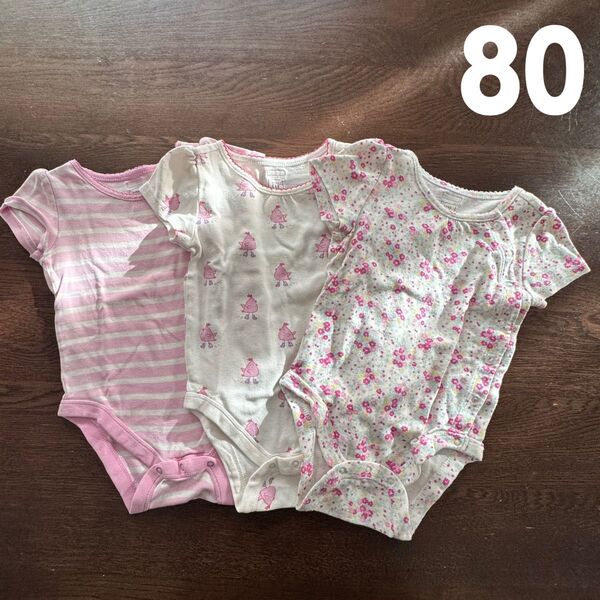 gap 半袖 ロンパース 花柄 ボーダー ニワトリ 鶏 80 セット