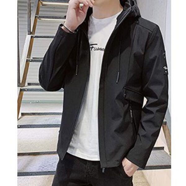 メンズ アウター 薄手 ブラック XL シンプル 春服 ブルゾン