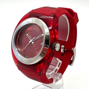 GUCCI SYNC シンク ラバーベルト ユニセックス ウォッチ レッド 赤 グッチ クォーツ 稼働