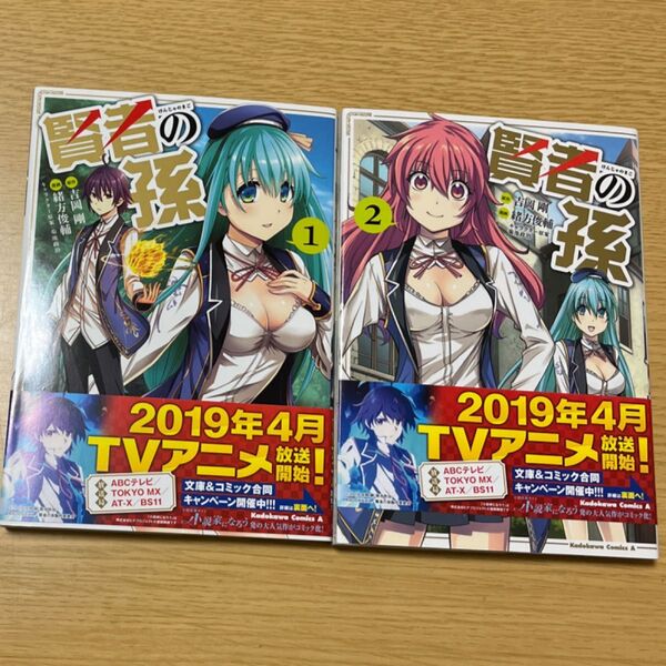 賢者の孫 1、2 (角川コミックス・エース) 吉岡剛/原作 緒方俊輔/漫画 菊池政治/キャラクター原案