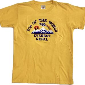 イエロー Tシャツ TOP OF THE WORLD EVEREST NEPAL