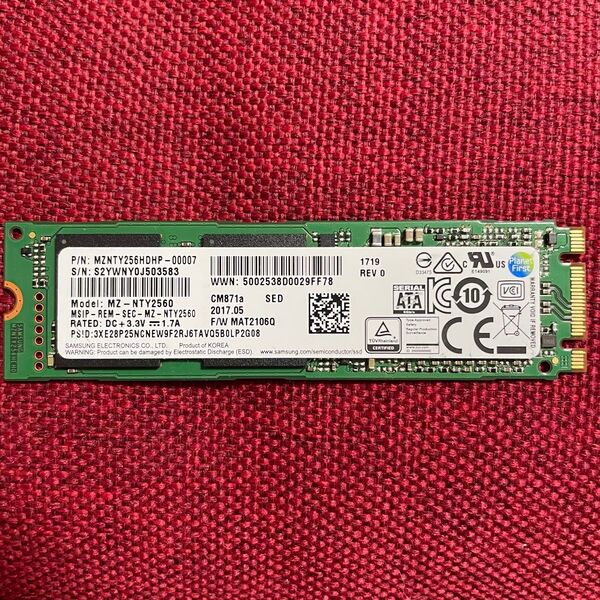 SAMSUNG SSD CM871a 256GB MZ-NTY256HDHP-00007 NGFF M.2 2280 ⑥