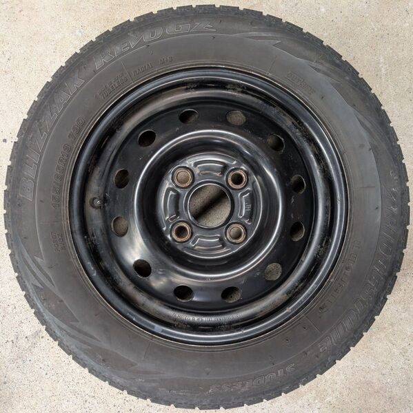13インチ スタッドレスタイヤ 155/65R13 スチールホイール 1本