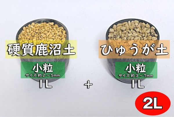 園芸用土 硬質鹿沼土+ひゅうが土 小粒セットKH 計約2リットル