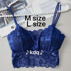 レースブラレット ストラップレスバンドゥ【M・L】パッド取外し可能 ノンワイヤー レース 下着 キャミブラ ランジェリー