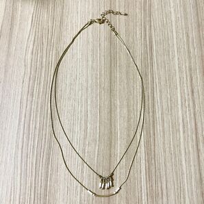 ゴールド 二重チェーンネックレス