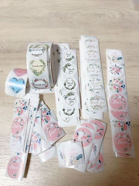 最終価格 サンキューシール thankyou ギフトシール ラッピング MIX バラ 320枚 まとめ売り