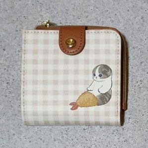 【新品未使用品】モフサンド えびにゃん ミニ財布(ギンガムチェック)