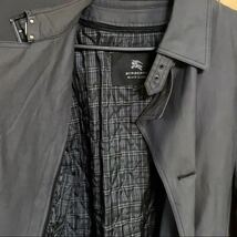 【大特価!!】MENS BURBERRY BLACK LABEL バーバリーブラックレーベル ステンカラーコート トレンチコート 裏地チェック グレー L■_画像3