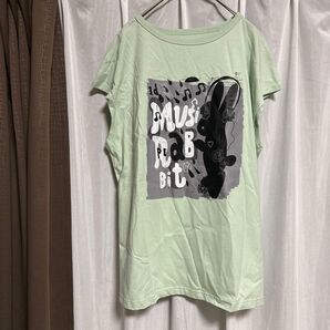 パーソンズ フレンチ袖Tシャツ チュニック ミントグリーン Mサイズ