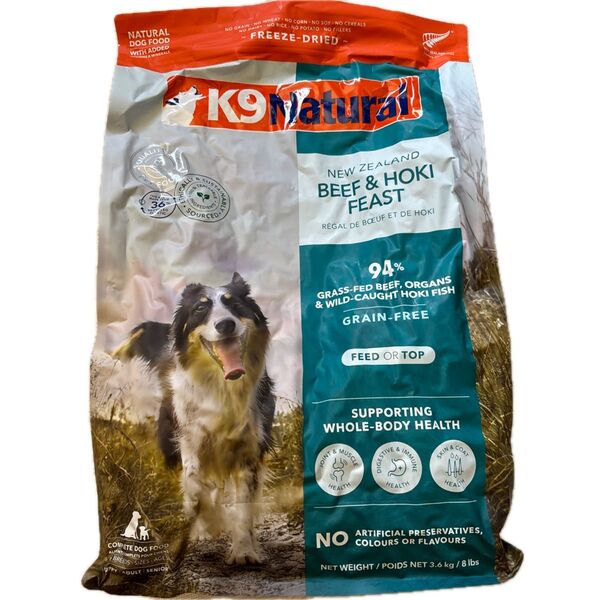 K9ナチュラル フリーズドライドッグフード ビーフ&ホキ 3.6kg