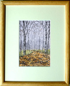 Art hand Auction N° 5668 Première neige dans la forêt / Chihiro Tanaka (aquarelle des quatre saisons) / Livré avec un cadeau, Peinture, aquarelle, Nature, Peinture de paysage