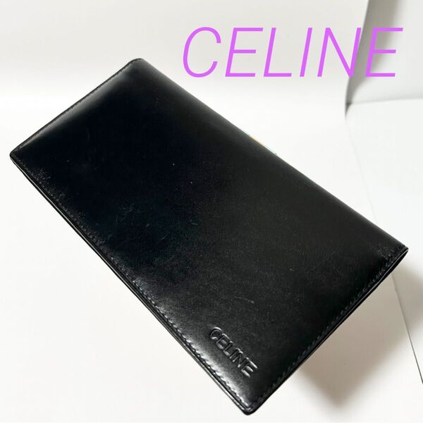 美品 CELINE セリーヌ レザー 二つ折り 長財布