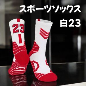 ジュニア スポーツソックス 19~24 白23 運動会 バスケット アウトドア 急速乾燥 通気性 伸縮性