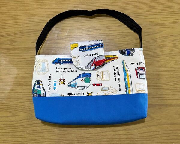 所沢文化幼稚園(上履き袋単品)でんしゃオフホワイト