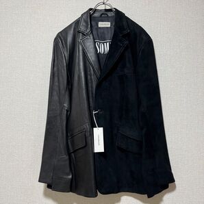 【新品未使用】定価16.5万 FORSOMEONE レザー 切替 テーラード46