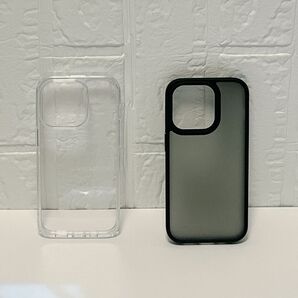 【2枚セット】 iPhone14 Pro ケース クリア マットブラック