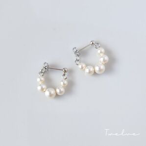 【19】パールフープピアス(小)シルバー