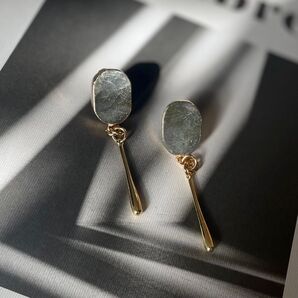 天然石 ゴールドピアス 【Agate】