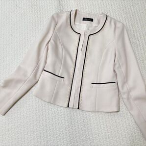 Mサイズ アッドルージュ ノーカラージャケット ホワイト 長袖 フォーマル