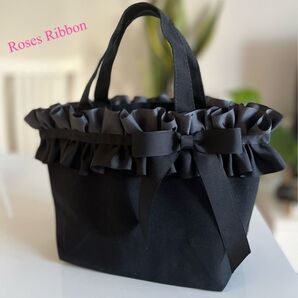 ブラックリボンのミニトートバック