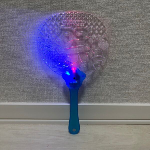 うちわ LIGHT LED 光る 祭り ライブ 推し活 青 ブルー