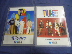 〇 TUBE クリアファイル 2枚セット / 明治生命 LIVE AROUND SPECIAL in ARENA '94 冬でごめんね & ONLY GOOD TIME LIVE AROUND 1996