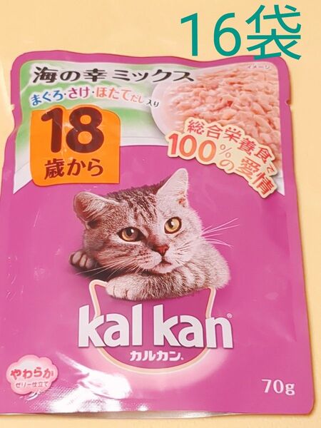 カルカン パウチ 海の幸ミックス 18歳から 成猫用総合栄養食 70g 16袋