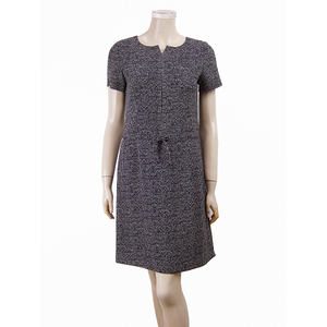 Как новые, Courrèges ★ * Courreges * Black × White Dot * Cool Chiffon * Ribbon * Beautiful Woman Short Sleeve Dress * No 9. М-размер.38