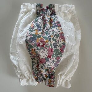 犬用スヌード★サークルレースと小花 Sサイズ ハンドメイド