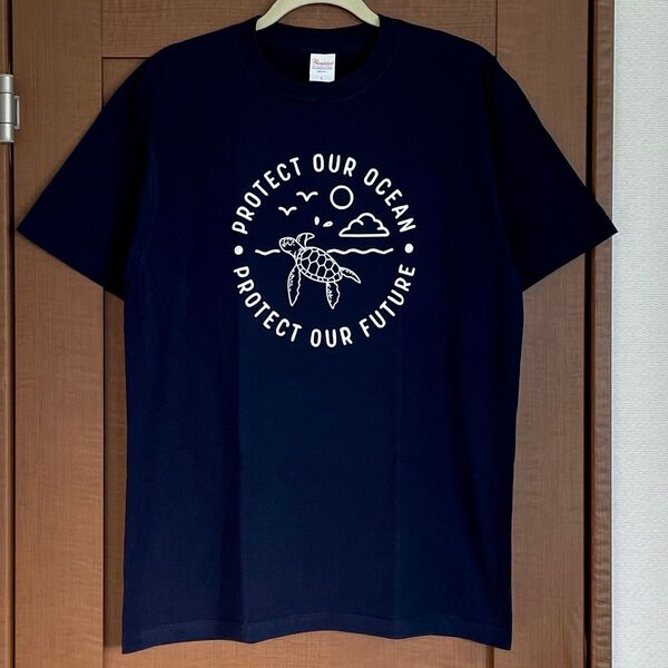 Tシャツ ウミガメ Lサイズ 美しい海を守る メンズ レディース 海亀 ティシャツ