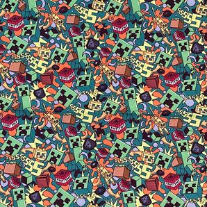 MINECRAFT マインクラフト(17) 生地 綿ポリ はぎれ 匿名配送