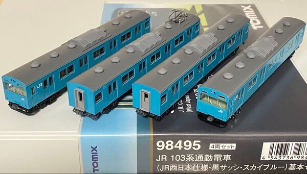 TOMIX 98495 JR 103系通勤電車(JR西日本仕様・黒サッシ・スカイブルー)基本セット